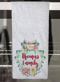 Floral Banners Personalized Hand Towel