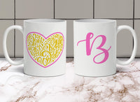 Heart & Butterflies Personalized Coffee Mug