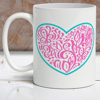 Heart & Butterflies Personalized Coffee Mug