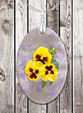 Floral Image with Artistic Angles Background Oval LumaShell Necklace
