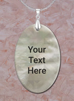 Floral Image with Artistic Angles Background Oval LumaShell Necklace