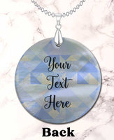 Floral Image with Artistic Angles Background Round LumaShell Necklace