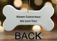 Christmas Lights Personalized Bone Shaped Porcelain Ornament