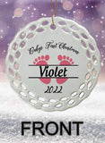 Baby's 1st Personalized Round Porcelain Ornament