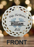 Baby's 1st Personalized Round Porcelain Ornament