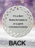 Baby's 1st Personalized Round Porcelain Ornament