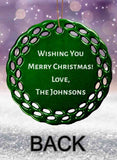 Photo Personalized Round Porcelain Ornament with Greeting