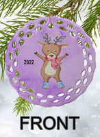 Peppermint Pals Personalized Round Porcelain Ornament