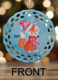 Peppermint Pals Personalized Round Porcelain Ornament