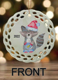 Peppermint Pals Personalized Round Porcelain Ornament