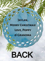 Peppermint Pals Personalized Round Porcelain Ornament