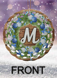 Holiday Wreath Personalized Round Porcelain Ornament