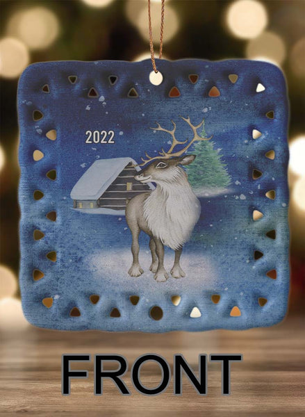 Winter Scenes Personalized Square Porcelain Ornament