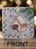 Winter Scenes Personalized Square Porcelain Ornament