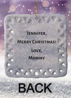 Winter Scenes Personalized Square Porcelain Ornament