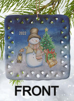 Winter Scenes Personalized Square Porcelain Ornament