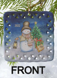 Winter Scenes Personalized Square Porcelain Ornament