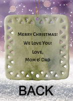 Winter Scenes Personalized Square Porcelain Ornament