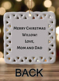 Dino Kids Personalized Square Porcelain Ornament