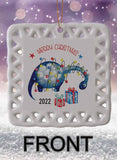 Dino Kids Personalized Square Porcelain Ornament