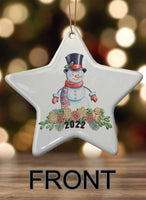 Festive Friends Personalized Star Porcelain Ornament