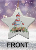 Festive Friends Personalized Star Porcelain Ornament