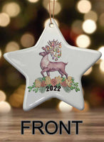 Festive Friends Personalized Star Porcelain Ornament