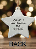 Festive Friends Personalized Star Porcelain Ornament