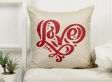 Love Heart Throw Pillow Cover