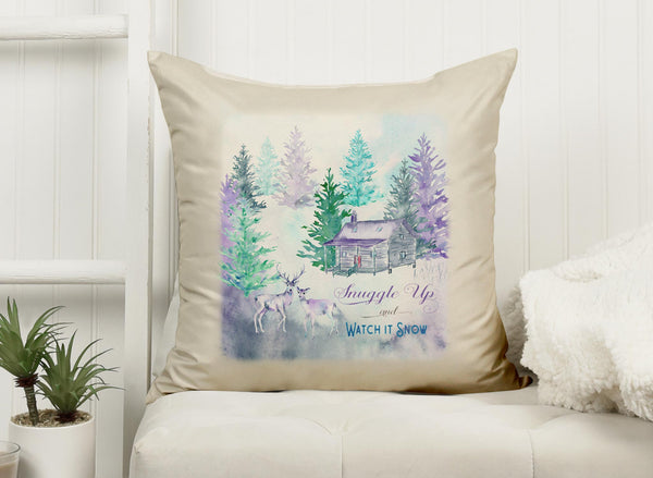 Winter Forest Throw Pillow Cover