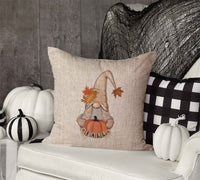 Autumn Gnome Throw Pillow Cover