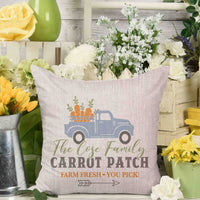 Carrot Patch Truck Throw Pillow Cover