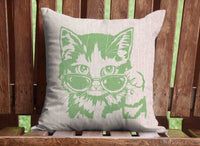 Cool Cat Throw Pillow Cover