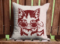 Cool Cat Throw Pillow Cover