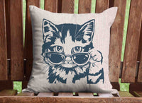 Cool Cat Throw Pillow Cover