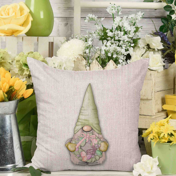 Easter Gnomes Throw Pillow Cover