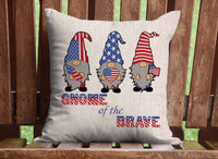 Patriotic Gnomes Throw Pillow Cover