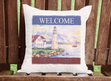 Lighthouse Americana Throw Pillow Cover