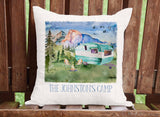 Mountain Camper Throw Pillow Cover