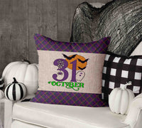 Perfectly Plaid Halloween Throw Pillow Cover