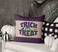 Perfectly Plaid Halloween Throw Pillow Cover