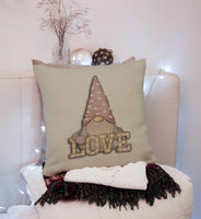 Romantic Gnomes Throw Pillow Cover