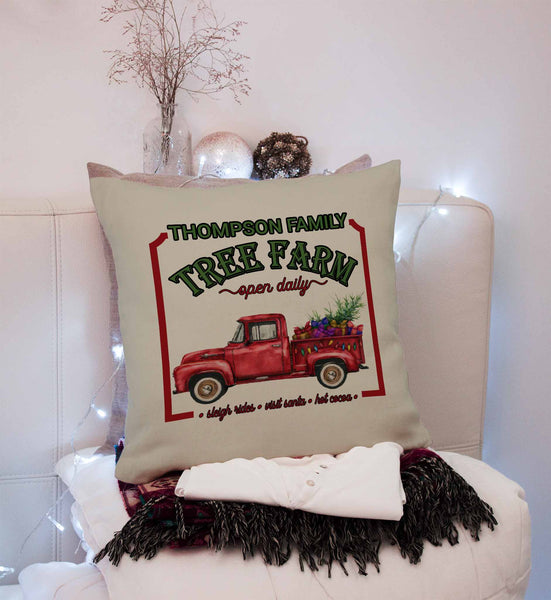 Custom Tree Farm Throw Pillow Cover