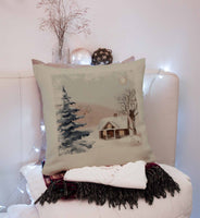 Winter Woodland Throw Pillow Cover