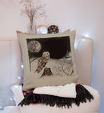 Winter Woodland Throw Pillow Cover