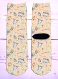 Spring Gardening Fun Crew Socks