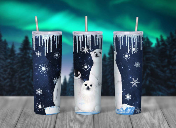 Winter Fun Skinny Travel Tumbler