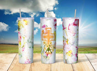 Easter Cross Skinny Travel Tumbler