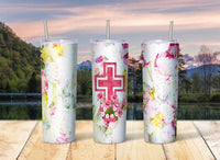 Easter Cross Skinny Travel Tumbler