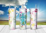 Easter Cross Skinny Travel Tumbler